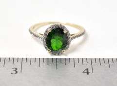 Stunning Green Gemstone Ring in 10K Yellow