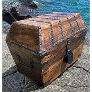Treasure Chest Solid Wood with Iron Lock & Keys