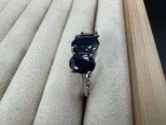 Sterling Silver Blue Sapphire Gemstone Ring Size 6