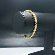 14 Kt Yellow Gold Plated VVs1 37 Individual Princess Cut Lab Simulated Diamond Tennis Bracelet.