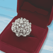 Vintage White Gold Diamond Cluster Ring