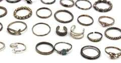 Vintage 925 sterling silver group lot of rings