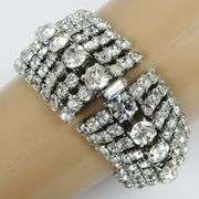 Stunning Vintage Wide Rhinestone Bracelet