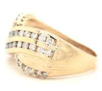 10kt Yellow gold crossover diamond band