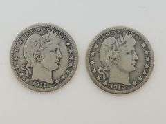 1911 & 1912 S Barber Quarters, Circulated