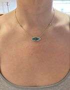 Diamond & Enamel Evil Eye Station Necklace