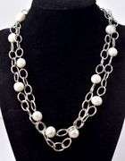 Pearl Chain Necklace in Sterling Silver 55.9 grams.
