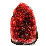 Polished Edge Natural Stone Red Crystal Geode