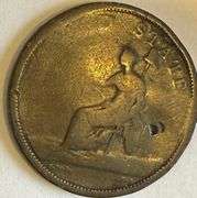 1783 Washington Cent Small Bust Colonial with Engraved Edge