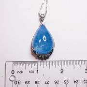 Natural Aquamarine & Diamond Pendant Necklace