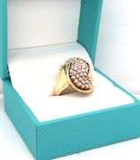 14kt Yellow gold 1ctw diamond cluster ring