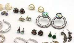 Vintage 925 sterling silver group lot of earrings