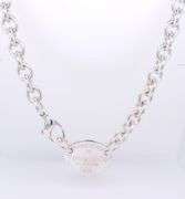 Tiffany & Co Oval Tag Necklace in Sterling Silver