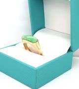 16kt Yellow gold east west oval Jade ring