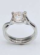 14 Kt White Gold Plated Sparkling 2.75 Ct White Lab Simulated Diamond Ring