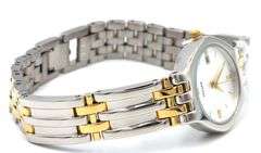 Pulsar two tone quartz round dial watch