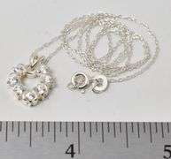 CZ Gemstone Pendant Necklace in Sterling Silver