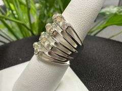 Sterling Silver White Topaz Gemstone Ring Size 7