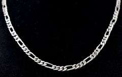 Figaro Chain Link Necklace in Sterling Silver