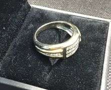MEN’S  14K TWO TONE GOLD WITH NATURAL DIAMONDS WEDDING BAND
