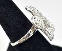 Flower CZ Gemstone Ring in Sterling Silver