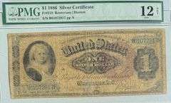 $1 Dolly Madison 1886 Silver Certificate PMG Net 12