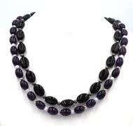 Lot of 2 Amethyst and black onyx necklaces