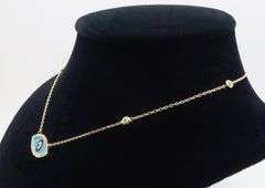 Diamond & Enamel Evil Eye Station Necklace