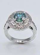 14 Kt White Gold Plated 2 Ct Emerald Green Lab Simulated Diamond Ring