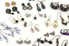 Vintage 925 sterling silver group lot of earrings