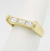 18k Yellow Gold Baguette Diamond Ring