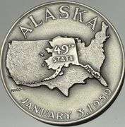 1959 Alaska Statehood Sterling Silver Medal