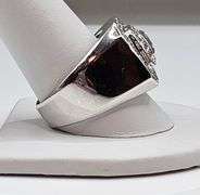 Men's  Sparkling 14 Kt White Gold Plate 7.25 Cttw Lab Simulated Diamond Ring