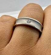 14K White Gold Round Brilliant Cut Diamond Ring