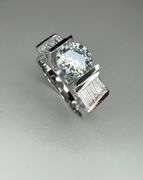 Mens Sparkling 3.25 Ct White Fire Moisanite Ring