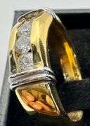 14K Yellow Gold Round Brilliant Cut Diamond Ring
