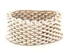 Tiffany & Co somerset mesh ring in sterling silver