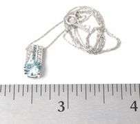 Lovely Blue Topaz Pendant Necklace in 10K Yellow Gold