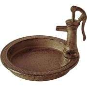 Cast Iron Bird Feeder Bath with Pump