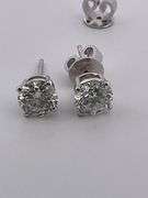 CERTIFIED BRAND NEW 14K WHITE GOLD DIAMOND STUDS