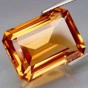 Impressive 16.66ct richly colored emerald cut Citrine! Untreated!