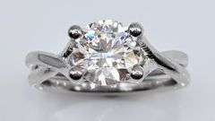 14 Kt White Gold Plated Sparkling 2.75 Ct White Lab Simulated Diamond Ring