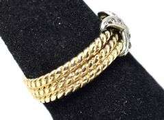 Ravishing Diamond 'X' Ring in 14K Yellow Gold