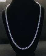 ELEGANT 14K WHITE GOLD LAB DIAMOND TENNIS NECKLACE.