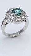 14 Kt White Gold Plated 2 Ct Emerald Green Lab Simulated Diamond Ring