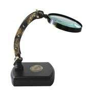 Brass Map Reader Magnifying Glass with Wooden Stand