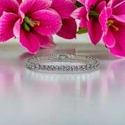 White Gold Plated 5.75 Ctw Lab Simulated Diamond Tennis Bracelet