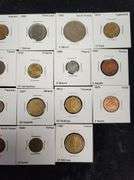 Lot of 35 Coins From 35 Countries In Cardboard Holders