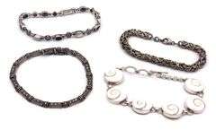 Vintage 925 sterling silver group lot of 4 bracelets