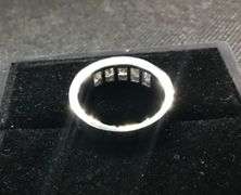 HIGH CLASS 14K WHITE GOLD NATURAL DIAMOND WEDDING BAND